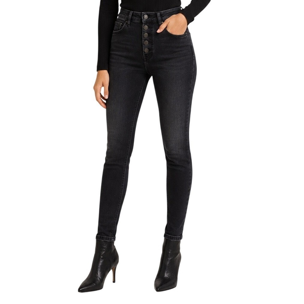 The Kooples High Rise Skinny Jeans Faded Black Women's 28